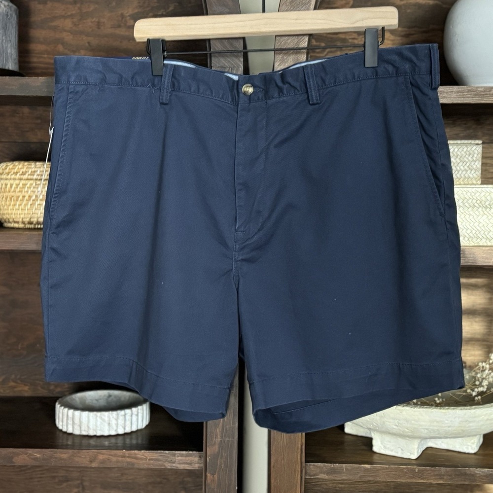Polo Ralph Lauren Mens Classic Fit 6" Cotton Blend Shorts Navy Blue Ink Size 40